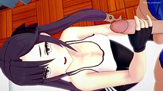 Mona in her new sports outfit enjoys a big cock