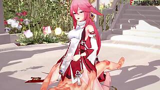 YAE MIKO EXPLORES FANTASY IN GENSHIN IMPACT WITH PINK HAIRED GIRL