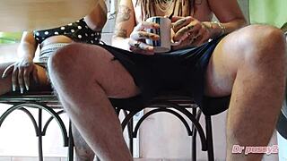 Ebony Novinha Addicted To Sex Uses Me For Satisfaction In Morning Cafe