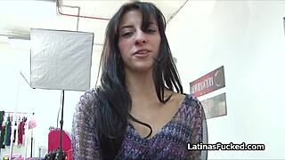Vanessa, the Colombian beauty, in her first scene at the agency.