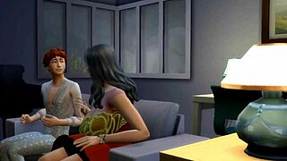 sims 4 black nanny banging in wild interracial action with granny and teacher in crazy cartoon setup