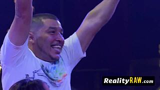 Horny redhead couple at pool party swinging