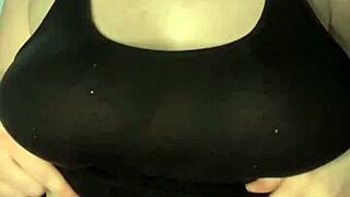 check this, slapping my huge tits hard on the table