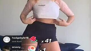 do you see those bouncing blonde titties in bra and shorts?