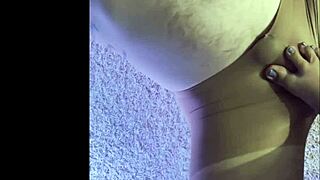 Making my husband wear my wet pantyhose while i give him a footjob