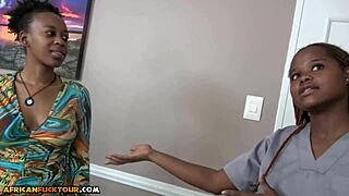 African fuck tour - black massage therapy threesome for big white dick