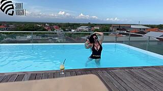 I met a sexy brunette milf at the resort and fucked her mouth all weekend.