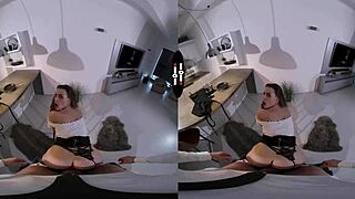 Josephine the scandal girl performs blowjob and handjob in dark room vr
