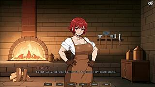 Tomboy Love In Hot Forge Hentai Game Ep 1: She Masturbates Thinking Of You!