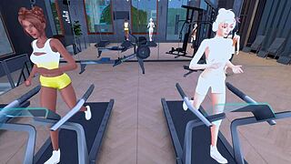 Lesbian Sluts Dominate in Gym Orgy?