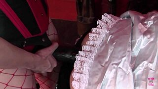 i'm the bdsm mistress with my shemale companion humiliating a guy by making him suck dick