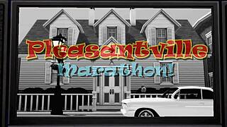 sims 4 pleasantville parody in 3d cartoon style