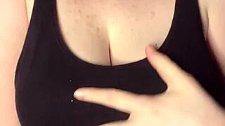 check this, slapping my huge tits hard on the table