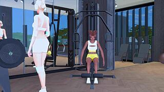 Lesbian Sluts Dominate in Gym Orgy?