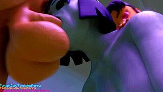 Teen titans pixel perry rides and bends over for big cock.