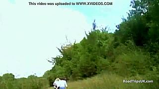 European women flash and take double anal outdoors