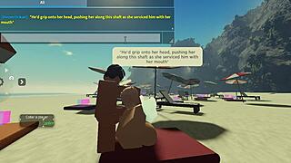 roblox condo 2 sucking a huge cock on the beach