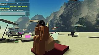 roblox condo 2 sucking a huge cock on the beach