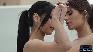 Chloe Rose and Lorena Hidalgo in Petite Lesbian Playboy Fun 😘