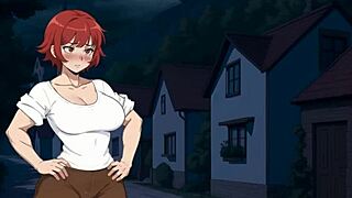 tomboy love in hot forge hentai game ep 2 risky blowjob under the table in public