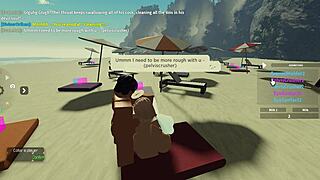 roblox condo 2 sucking a huge cock on the beach
