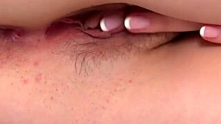 How does this tempting cutie make her vagina cum so hard?