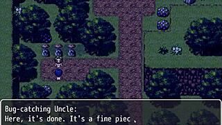 Tanned girl Natsuki pees in forest during hentai game episode 9