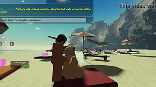 roblox condo 2 sucking a huge cock on the beach