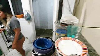 Morena's debut in the porn underworld at the clandestine party