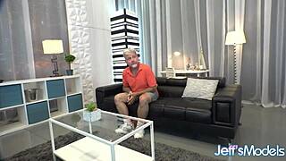 hey, this old guy is getting lucky with a curvy blonde bbw 😍 she's blowing him and riding his cock