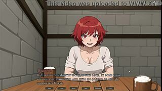 tomboy love in hot forge hentai game ep 2 risky blowjob under the table in public