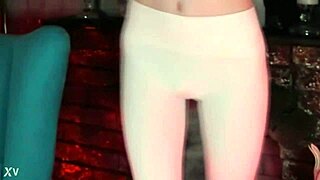 sweet eaton teases in fitted white leggings on webcam 😍
