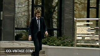 Vintage Horny Brunette Neighbour Bent Over for Blowjob and Hardcore Sex