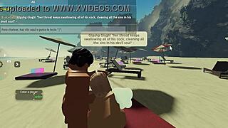roblox condo 2 sucking a huge cock on the beach