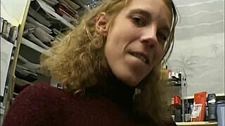 lonely in the office, a blonde teen with small tits experiences solitude.