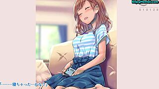 A character patiently waits for their turn in the anime series