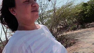 i spotted that cute latina on the beach and she came right over for cum