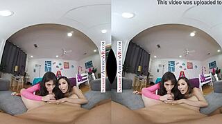 brooklyn gray gianna dior and liv wild having dorm room fun in vr with trimmed pussies