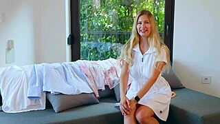 The blonde actress models her dresses for a stroll