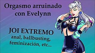 evelynn from lol kda delivers extreme joi in spanish