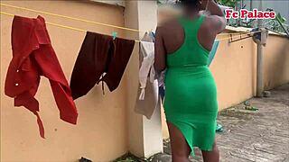 I finally fucked my new neighbor after watching her hang clothes seductively in the backyard! So hot.