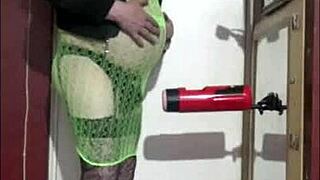Ever seen a shy crossdresser enjoy machine masturbation? Dive into this homemade thrill in part 4.