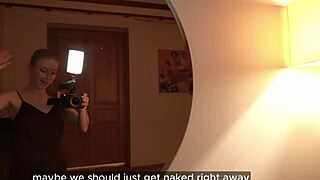 camera girl jumps into wild action with intense orgasms and cum-covered natural tits.