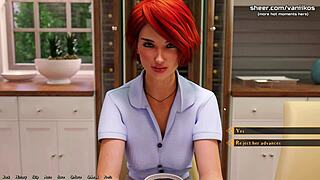 Redhead milf teacher gets creampied by big cock student