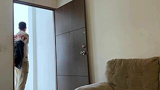 the delivery guy has a huge package so i tip him with my huge natural tits - milan rodriguez & daniela gomez