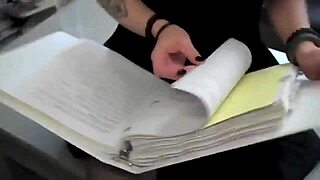 Accidental Nylon Footjob at Work