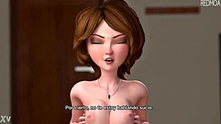 hiro's aunt giving a tit job in subtitled spanish hentai