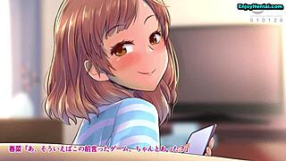 A character patiently waits for their turn in the anime series