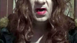 Gay crossdresser's self-pleasure journey with a machine in part 4