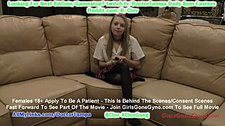 watch ava siren 1st gyno exam as doctor tampa examines her